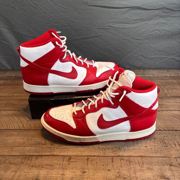 Nike Dunk High Retro QS “St John” in Varsity Red / White 2016 Size 9.5 - Picture 1 of 7
